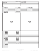 Specification Measurement Sheet Woven Tops and Blouses